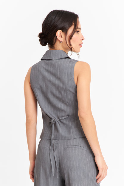 Gilet Rayas Diplomáticas Gris