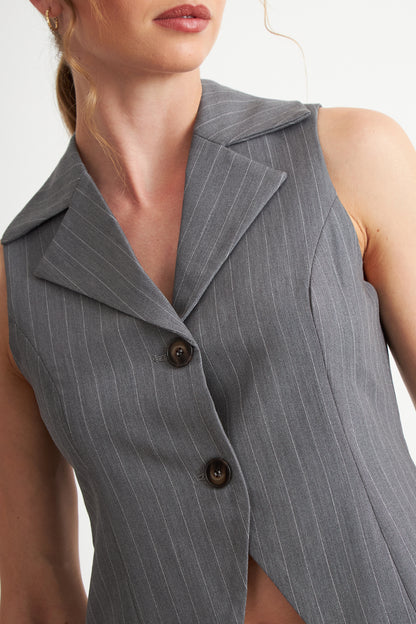 Gilet Gris Rayas Diplomáticas