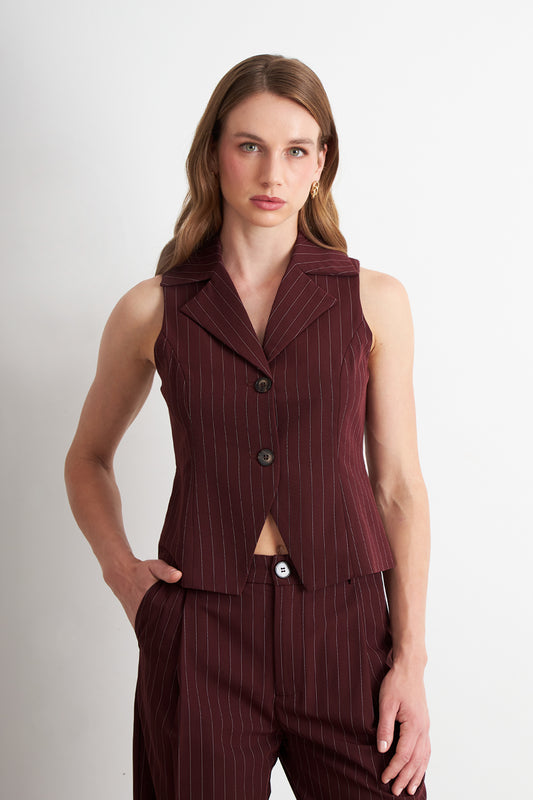 Gilet Burdeo Rayas Diplomáticas