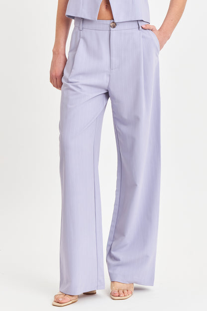 Pantalón de Pierna Recta Raya Diplomática Celeste