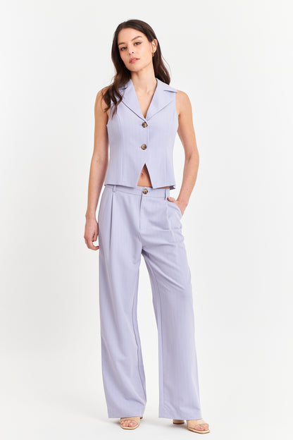 Pantalón de Pierna Recta Raya Diplomática Celeste