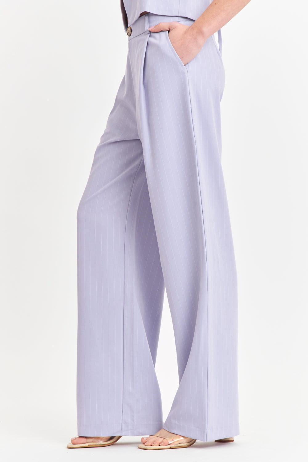 Pantalón de Pierna Recta Raya Diplomática Celeste