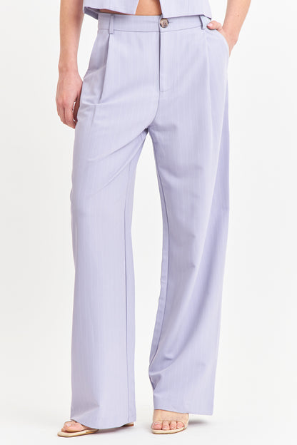 Pantalón de Pierna Recta Raya Diplomática Celeste