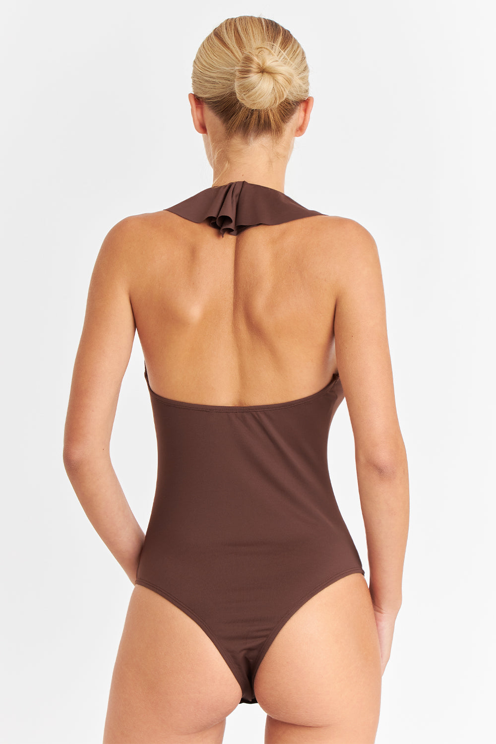 Body Escote Volantes Café