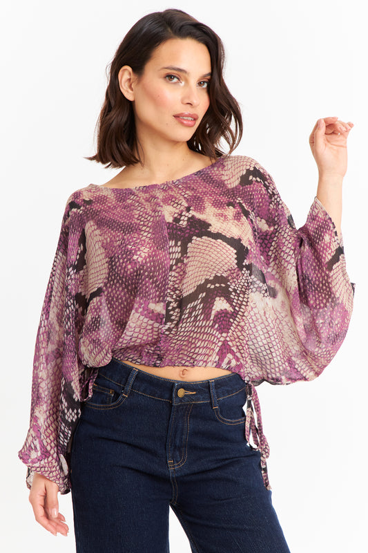 Blusa Print Serpiente Morado