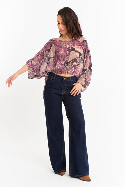 Blusa Print Serpiente Morado