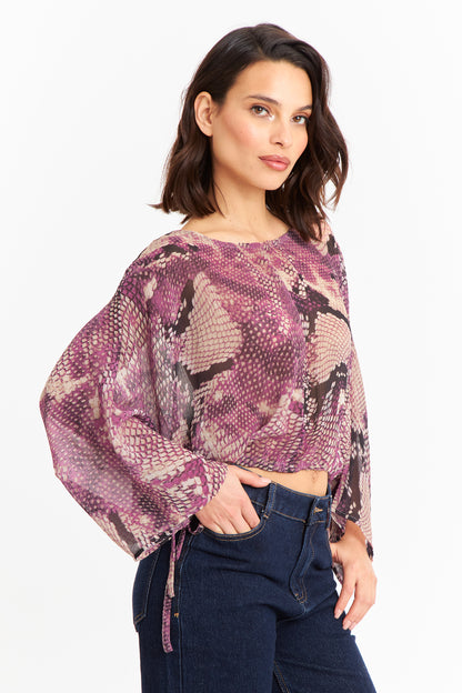 Blusa Print Serpiente Morado
