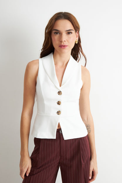 Gilet Sastre Entallado Blanco