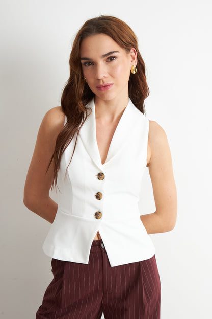 Gilet Sastre Entallado Blanco