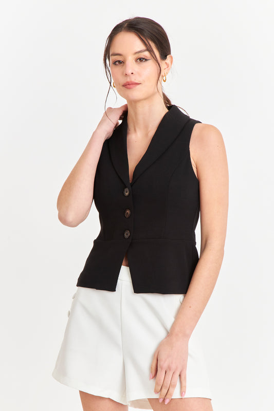 Gilet Sastre Entallado Negro