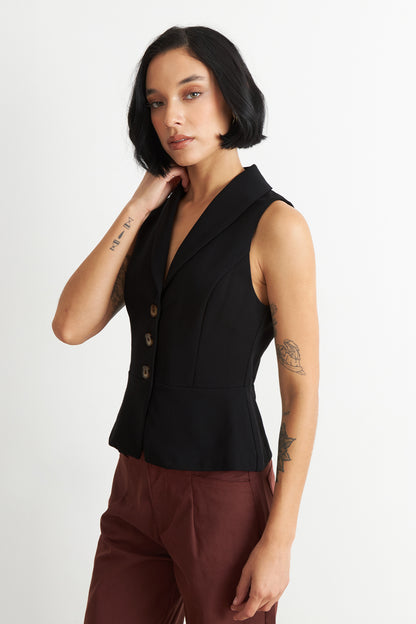 Gilet Sastre Entallado Negro