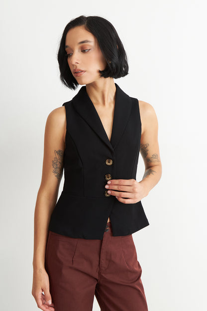 Gilet Sastre Entallado Negro