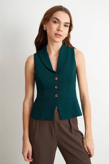 Gilet Sastre Entallado Verde Oscuro