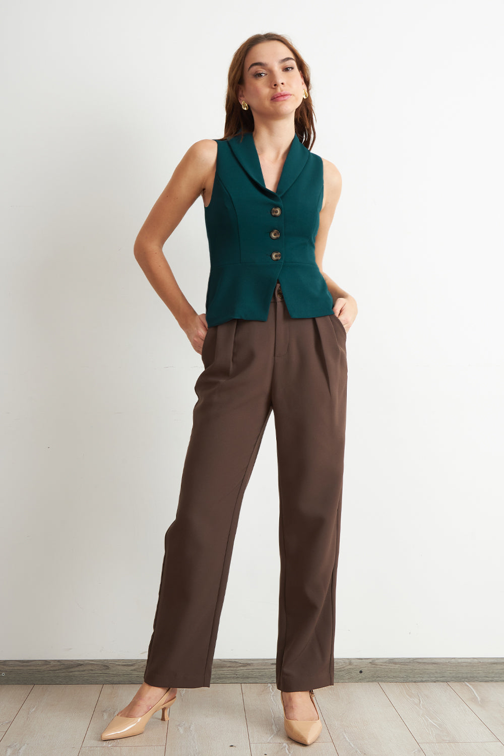 Gilet Sastre Entallado Verde Oscuro