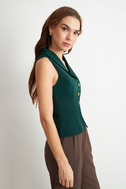 Gilet Sastre Entallado Verde Oscuro