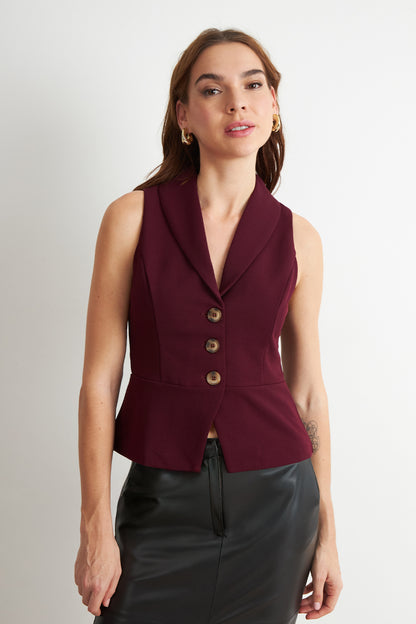 Gilet Sastre Entallado Burdeo