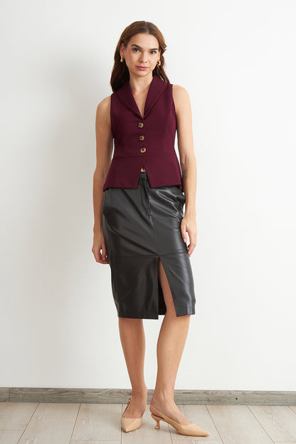 Gilet Sastre Entallado Burdeo