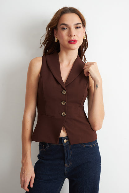 Gilet Sastre Entallado Café