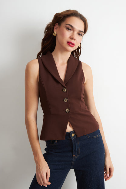 Gilet Sastre Entallado Café