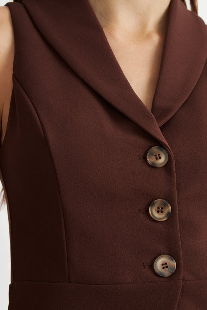 Gilet Sastre Entallado Café