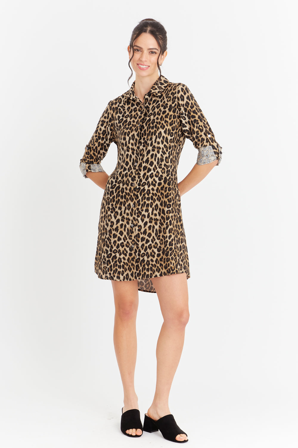 Vestido Tipo Camisero Animal Print