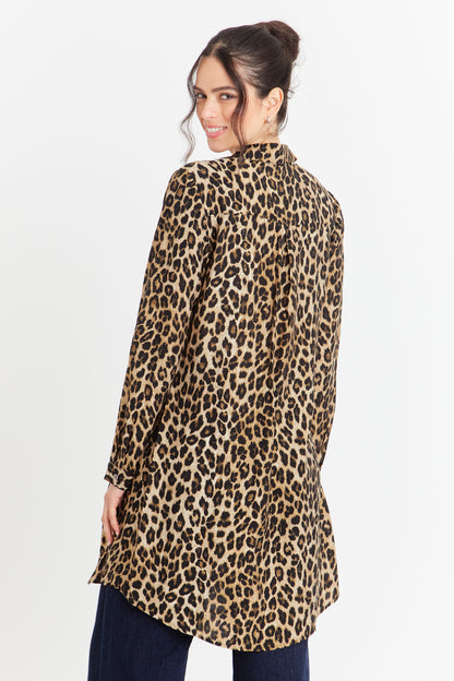 Vestido Tipo Camisero Animal Print