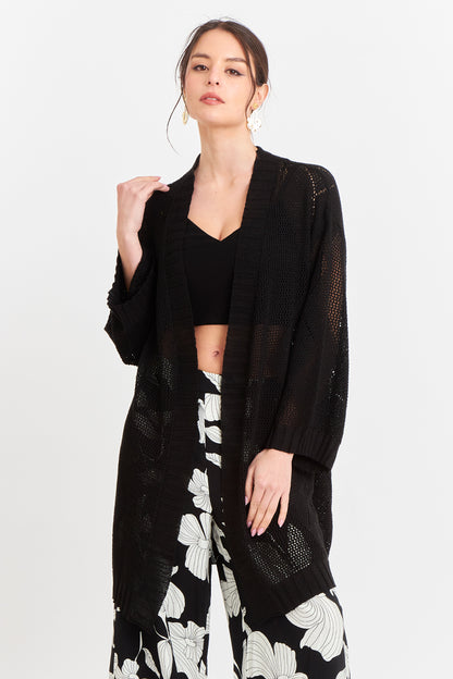 Tapado Tejido Tipo Crochet Negro