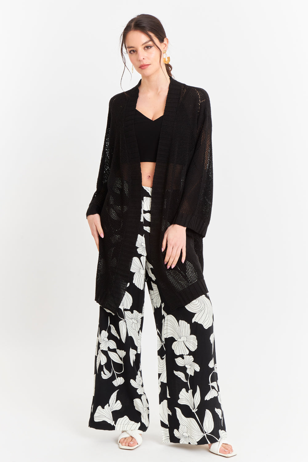 Tapado Tejido Tipo Crochet Negro