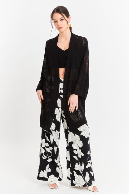 Tapado Tejido Tipo Crochet Negro