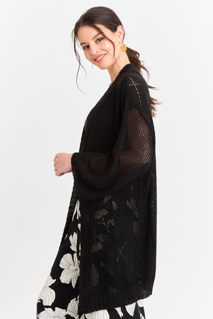 Tapado Tejido Tipo Crochet Negro