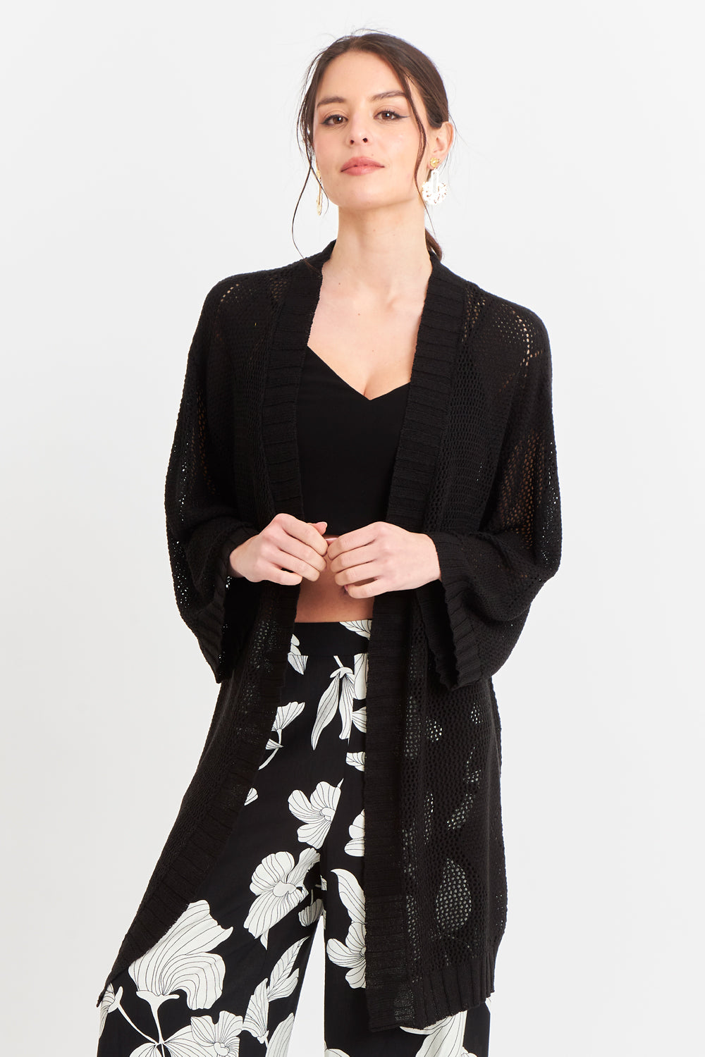 Tapado Tejido Tipo Crochet Negro