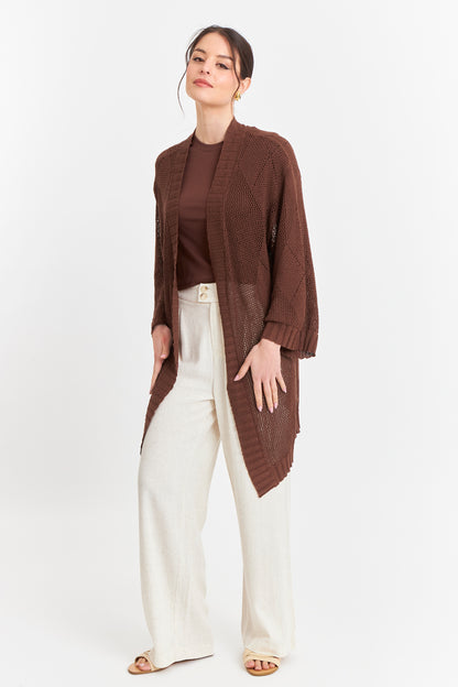 Tapado Tejido Tipo Crochet Café