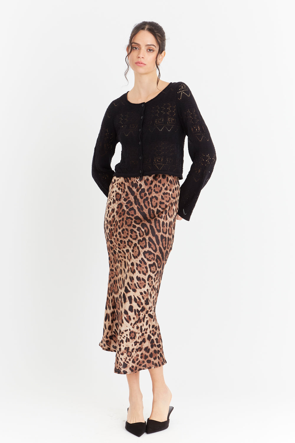 Cárdigan Tipo Crochet Hilo Negro