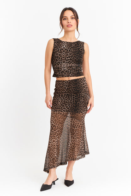 Falda Asimétrica Animal Print