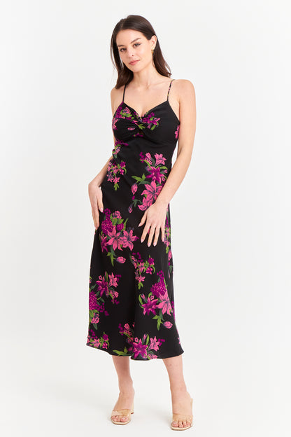 Vestido Flores Fucsia