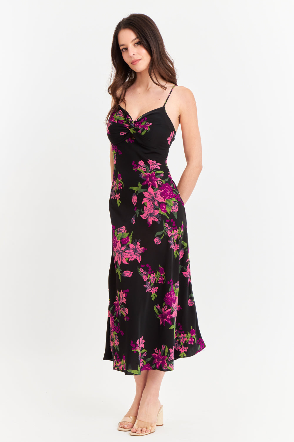 Vestido Flores Fucsia