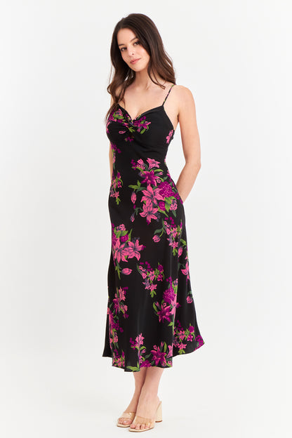 Vestido Flores Fucsia