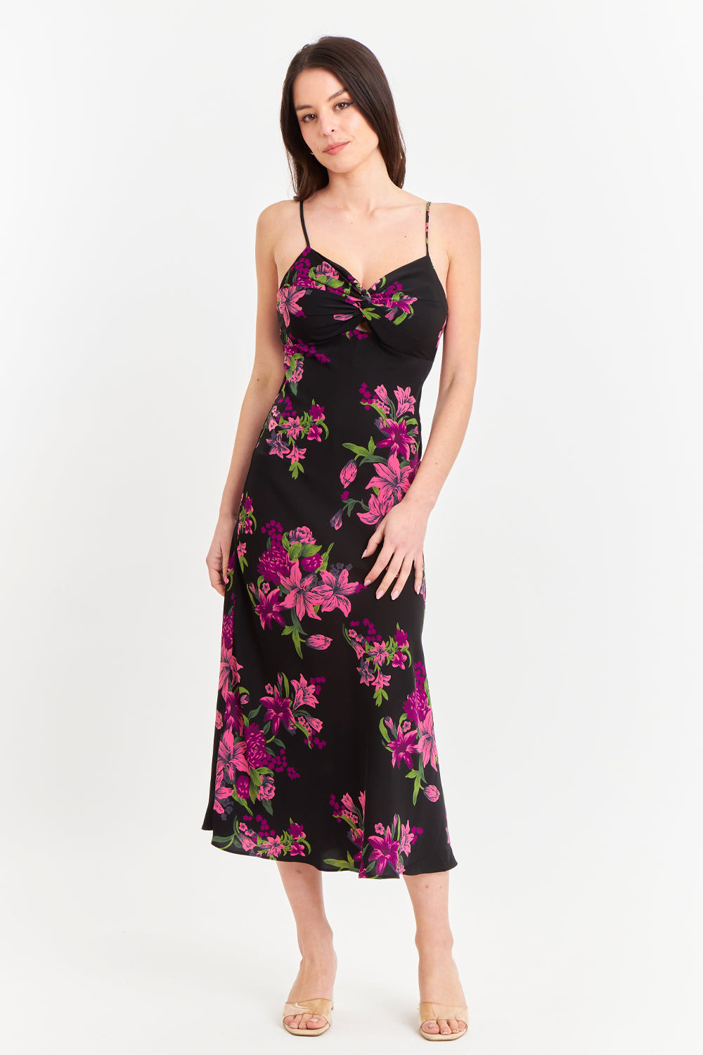 Vestido Flores Fucsia