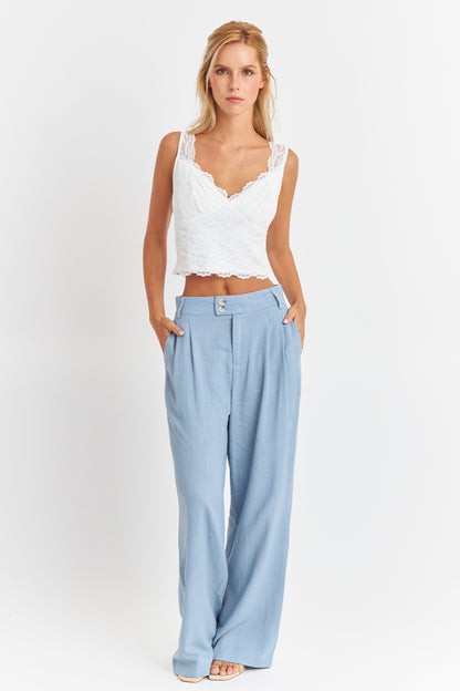 Top Encaje Escote V Blanco