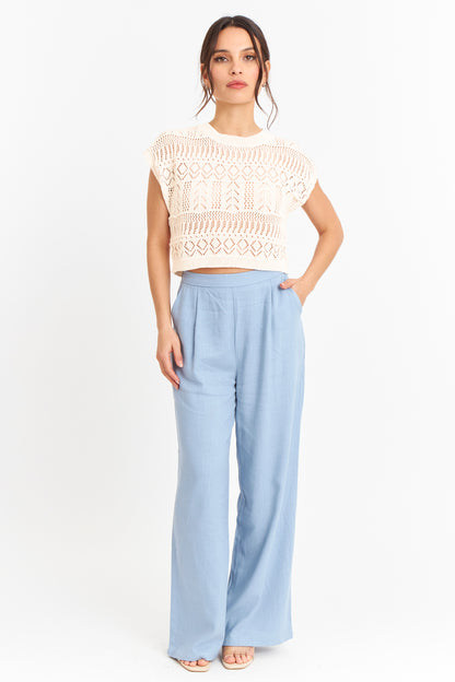 Polera Tejida Fantasia Blanco