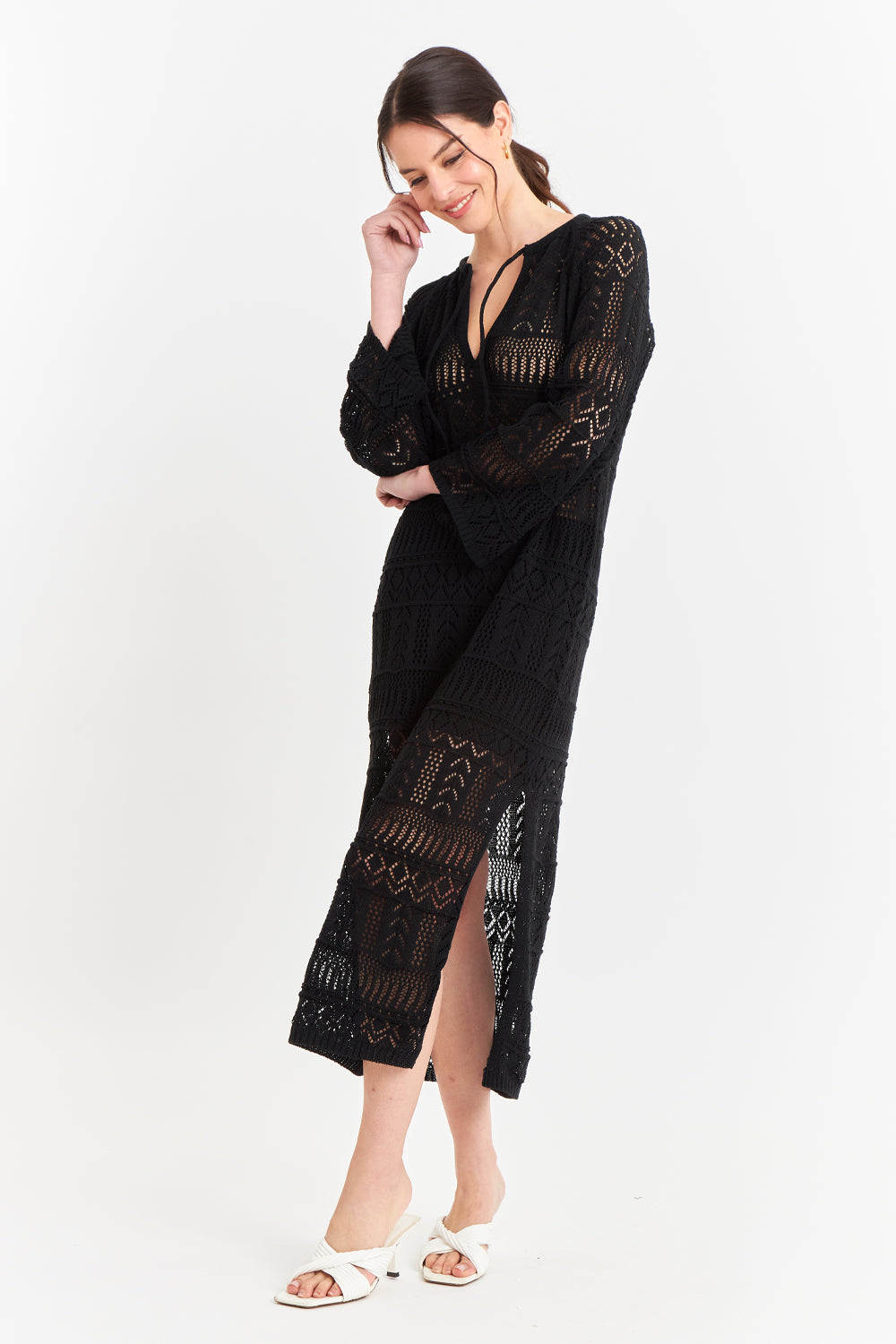 Vestido Largo Tejido Negro