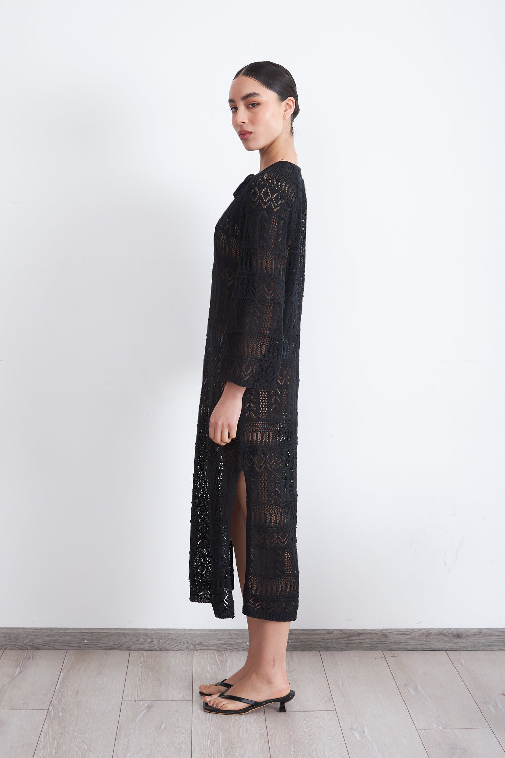 Vestido Largo Tejido Negro