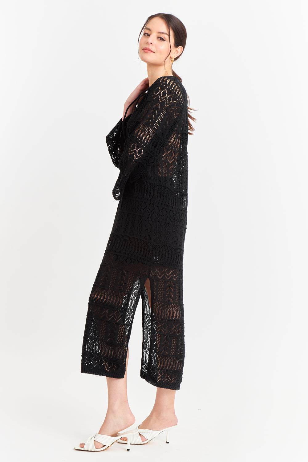 Vestido Largo Tejido Negro