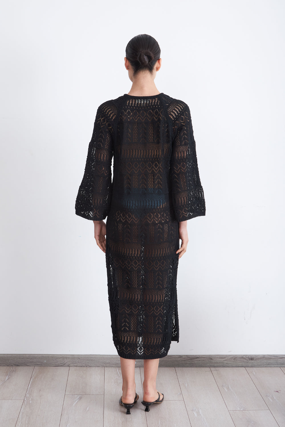 Vestido Largo Tejido Negro