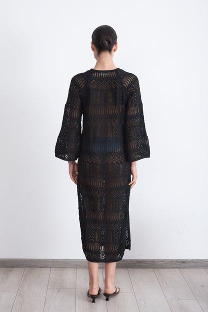 Vestido Largo Tejido Negro