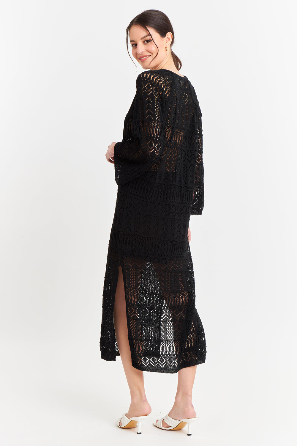 Vestido Largo Tejido Negro