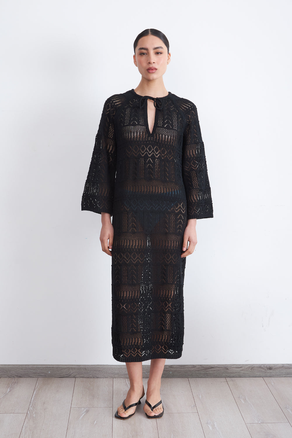 Vestido Largo Tejido Negro