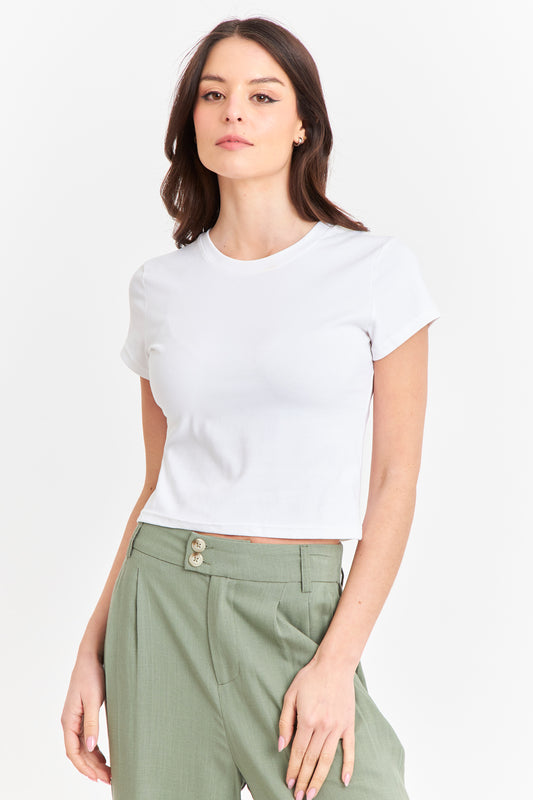 Polera Manga Corta Básica Blanco