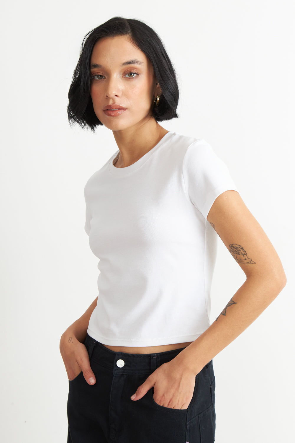 Polera Manga Corta Básica Blanco