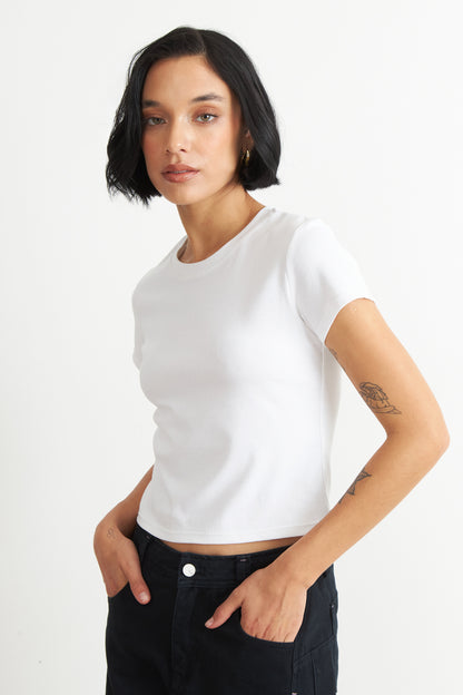 Polera Manga Corta Básica Blanco